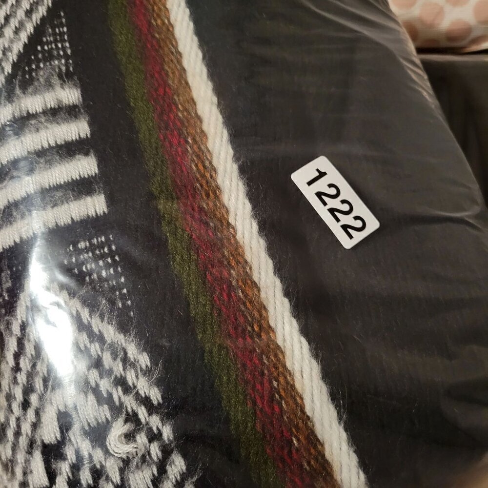 Gorgeous Artsy Aztec Boho Print Poncho Wrap Black Size OS - Picture 9 of 9